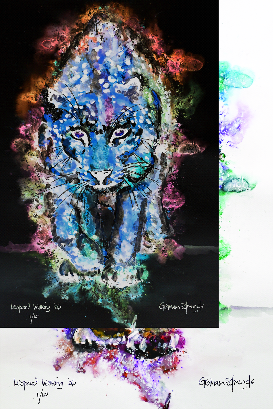 Leopard artwork stretched canvas print by Plan Photo Repro