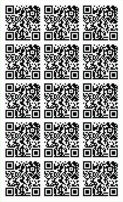 The Piercery QR CODE 10x10cm sheet of 15 for The Piercery — print & cut by Plan Photo Repro
