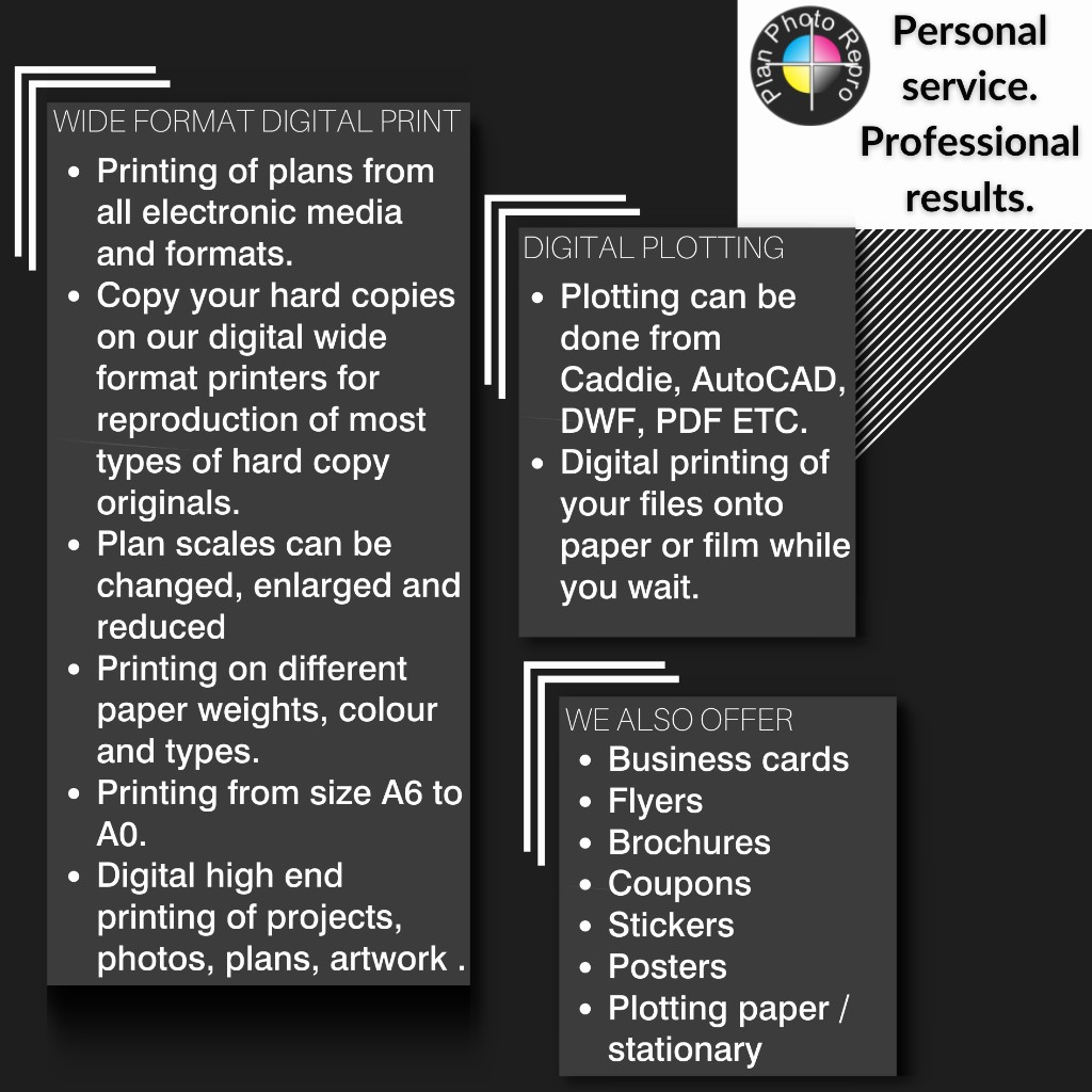 Digital Plotting services in Pretoria and Gauteng by Plan Photo Repro