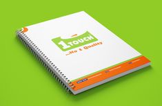 Spiral-bound 1 TOUCH product manual with branded cover, bound by Plan Photo Repro