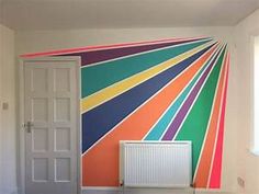 Colourful sunburst wall decal for home décor, printed and installed by Plan Photo Repro
